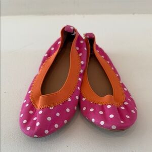 J Crew CrewCuts Polka Dot Pink and Orange Kids Shoes 11T NWOT